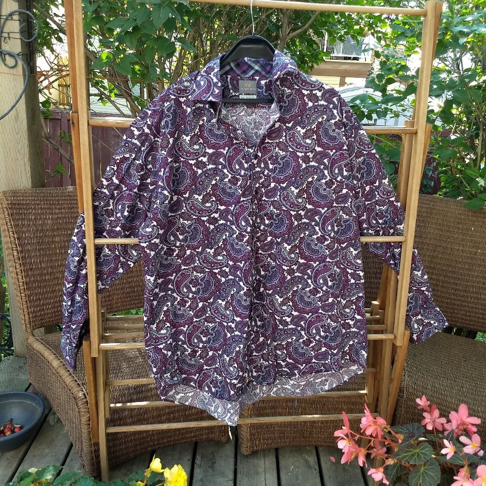 white purple paisley patterned dress shirt 🎈HOST PICK 🎈